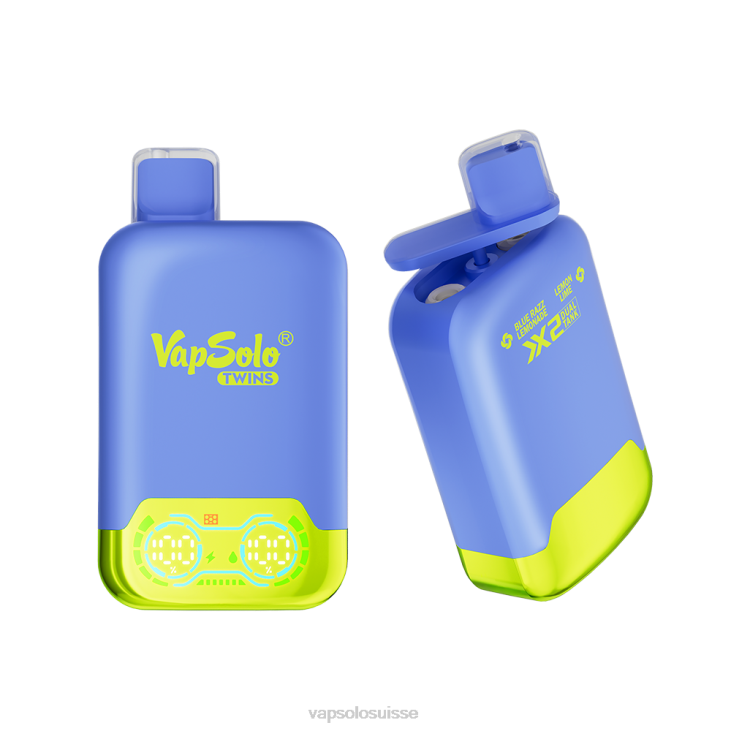 VapSolo Nicotine - limonade blue razz et citron vert VapSolo TWINS vape jetable D64226