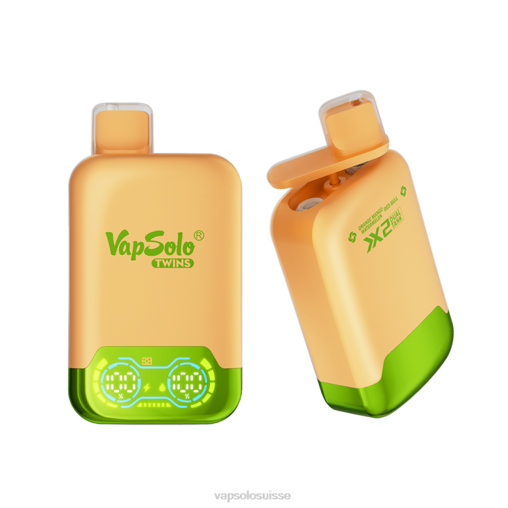 VapSolo Puff - pastèque mangue orange & taureau rouge VapSolo TWINS vape jetable D64230