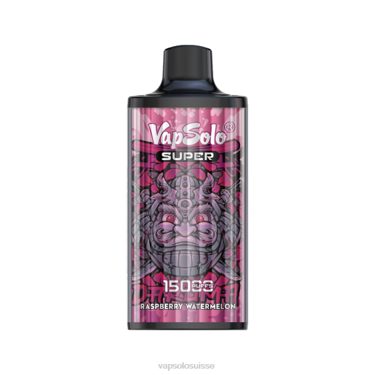 VapSolo Nicotine - pastèque framboise VapSolo SUPER vape jetable D64219