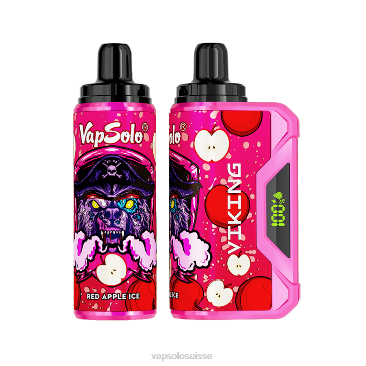 Puff VapSolo - glace à la pomme rouge VapSolo VIKING vape jetable D64242