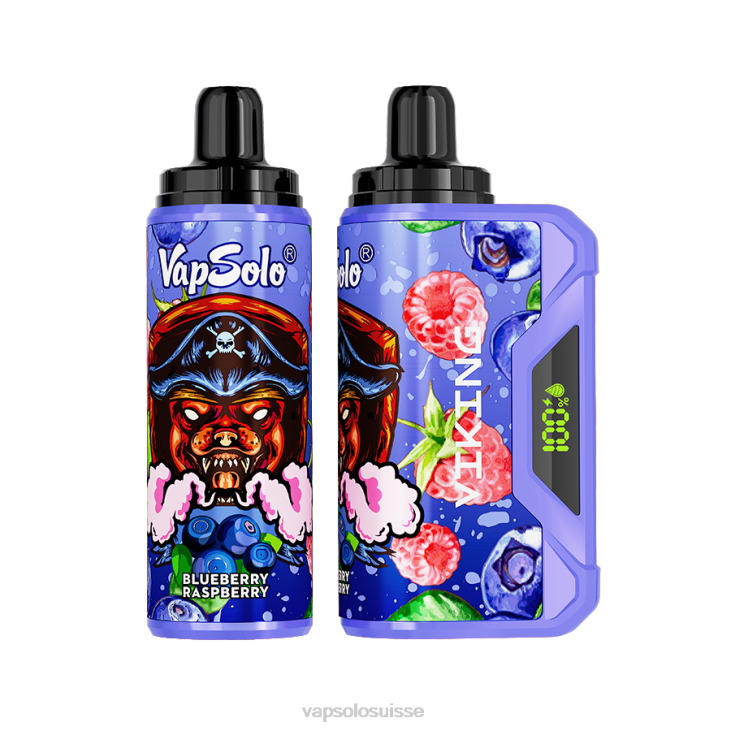 VapSolo Avis - myrtille framboise VapSolo VIKING vape jetable D64238