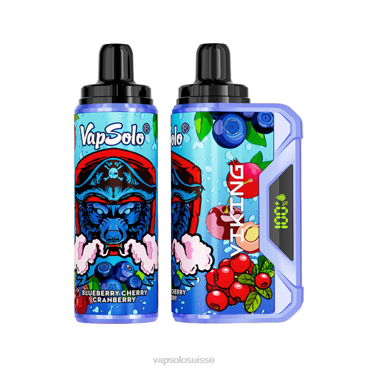 VapSolo Puff - myrtille cerise canneberge VapSolo VIKING vape jetable D64237