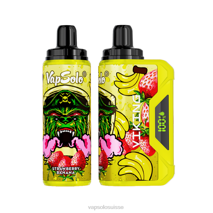 VapSolo Suisse - banane fraise VapSolo VIKING vape jetable D64243